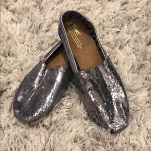 Silver Sequin Toms